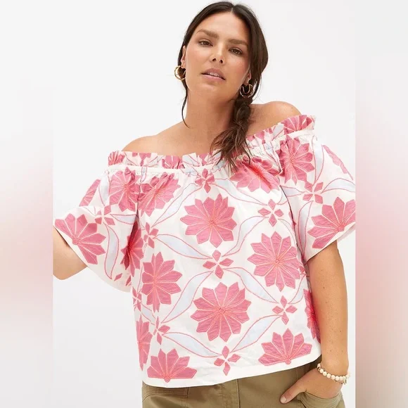 New Women’s Maeve Embroidered Off-The-Shoulder Blouse By Anthropologie!!🔥🔥🔥 - Picture 2 of 15